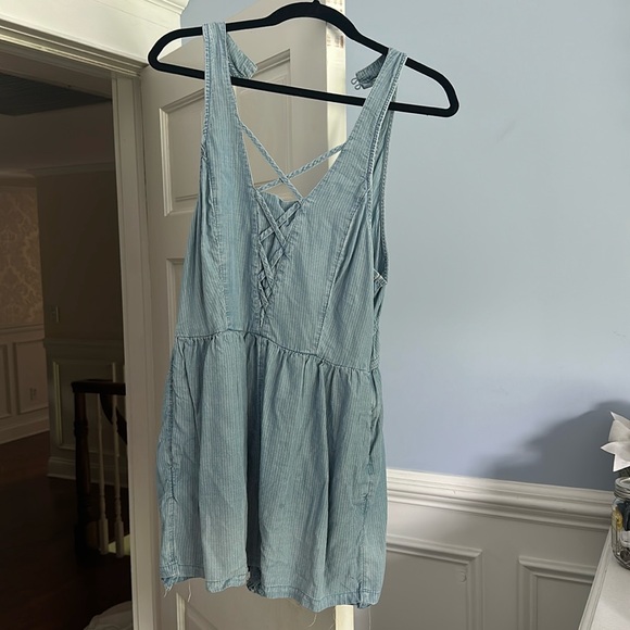 Pants - Denim Print Romper